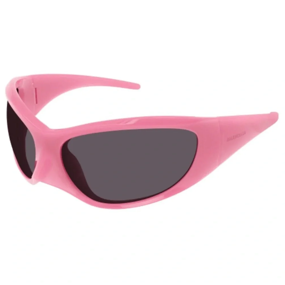 NEW BALENCIAGA OVAL SUNGLASSES BALENCIAGA BB0252S 002 PINK GREY EYEWEAR
